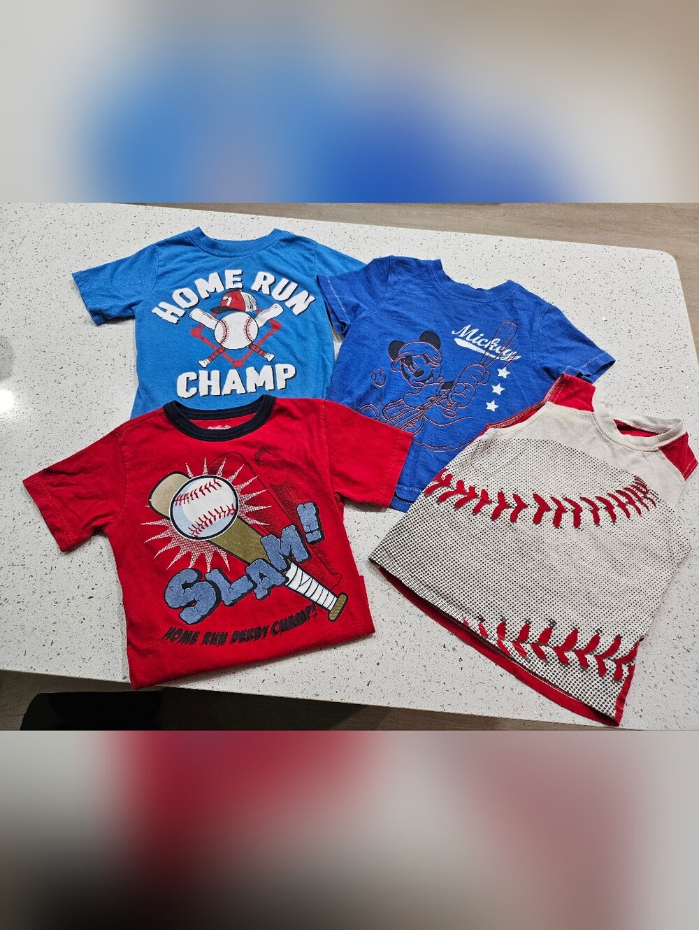 Lot Of 4 Boys Baseball Themed Graphic Tee Size 4T